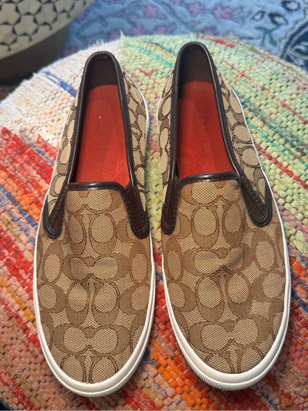 Coach Chrissy Slip-on Sneakers in khaki and brown signature logo - Picture 7 of 9
